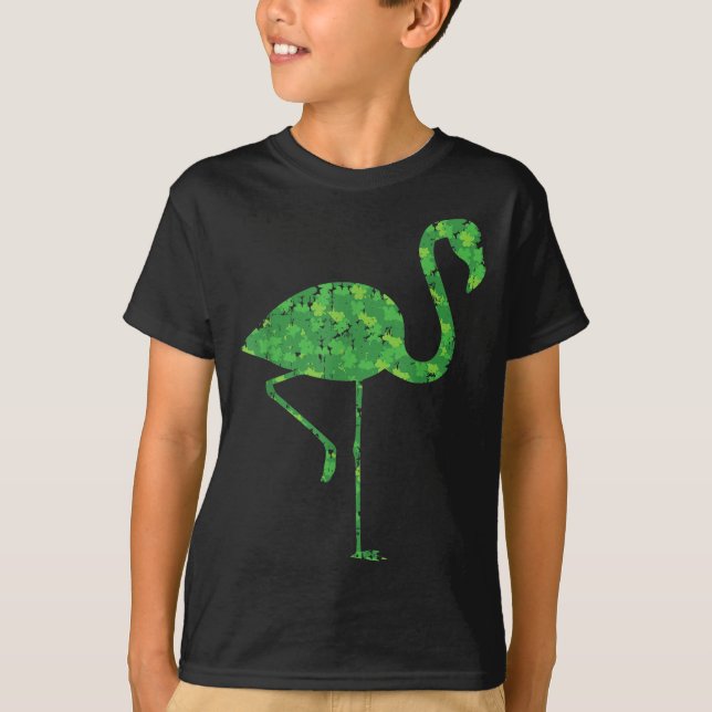 Cute Flamingo Shamrocks Shirt St Patricks Day Anim (Vorderseite)