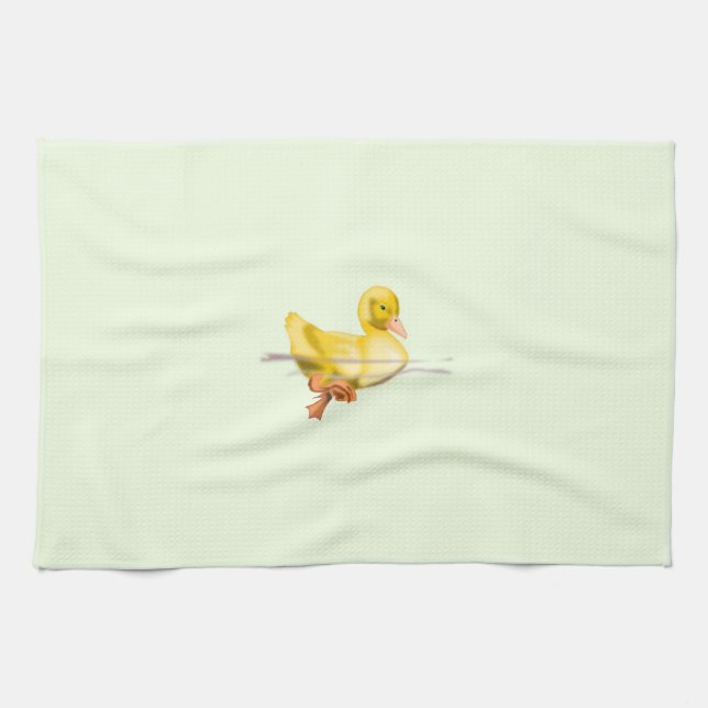 Cute Floating Canard Serviette de cuisine (Horizontal)