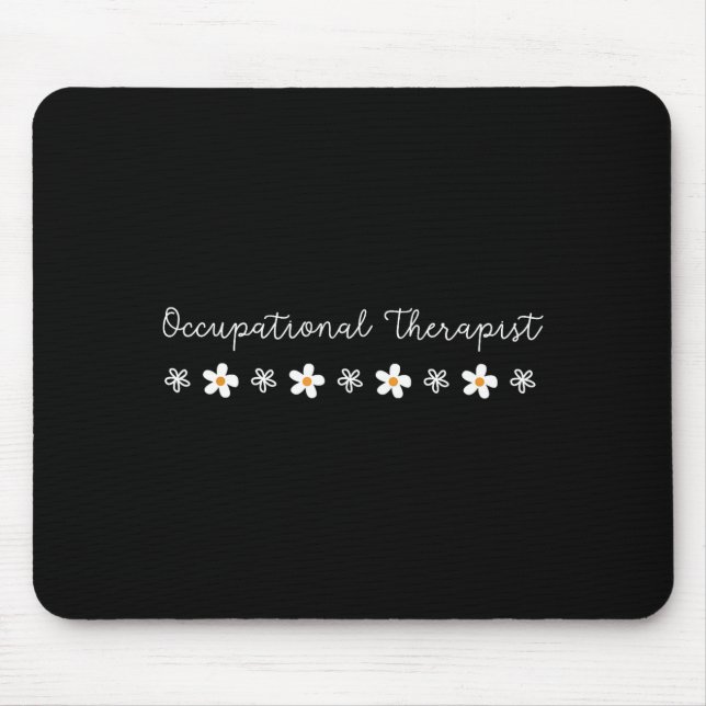 Cute Floral Daisy Occupational Therapy Therast Ot  Mousepad (Vorne)