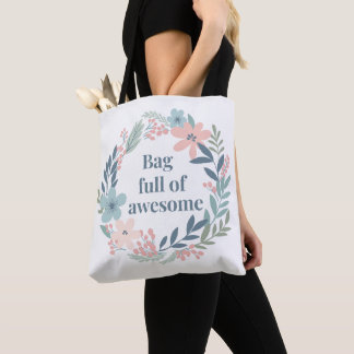 Cute Floral Design, Positive Quote Gift for Women Tasche