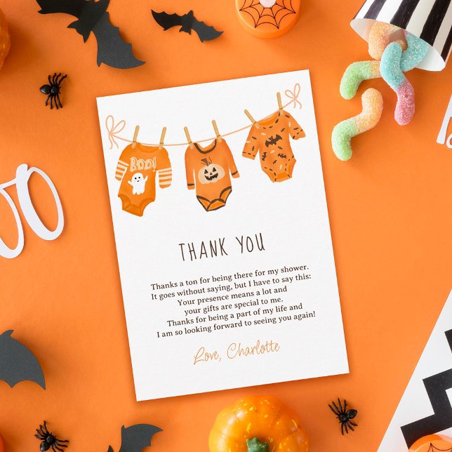 Cute floral Halloween thank you baby shower  Dankeskarte (Cute floral Halloween thank you baby shower )