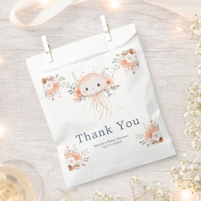 Cute Floral Jellyfish Baby Shower Geschenktütchen (Ausgeschnitten)