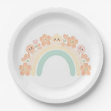 Cute Floral Rainbow Smiles Pastel Birthday