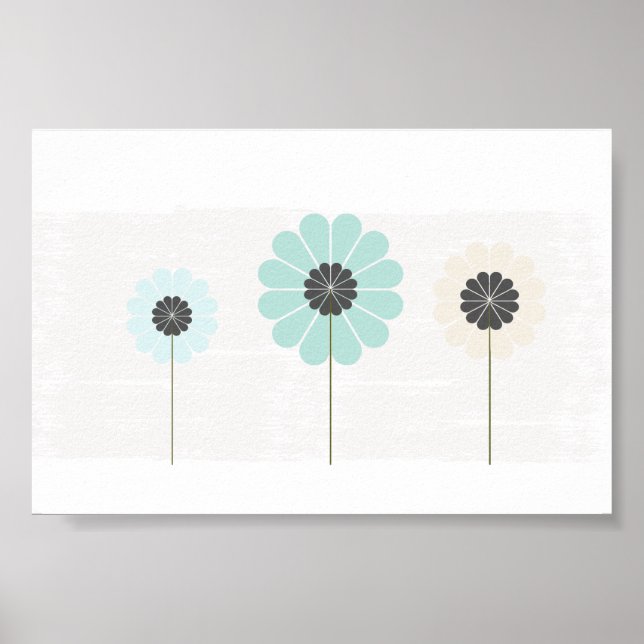 Cute Floral Wedding Baby Nursery Poster (Vorne)