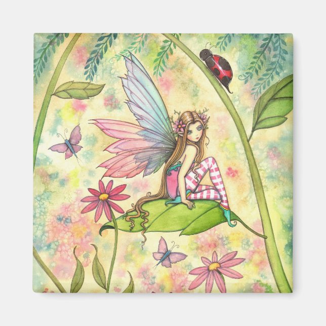 Cute Flower Fairy and Ladybug Magnet (Vorne)