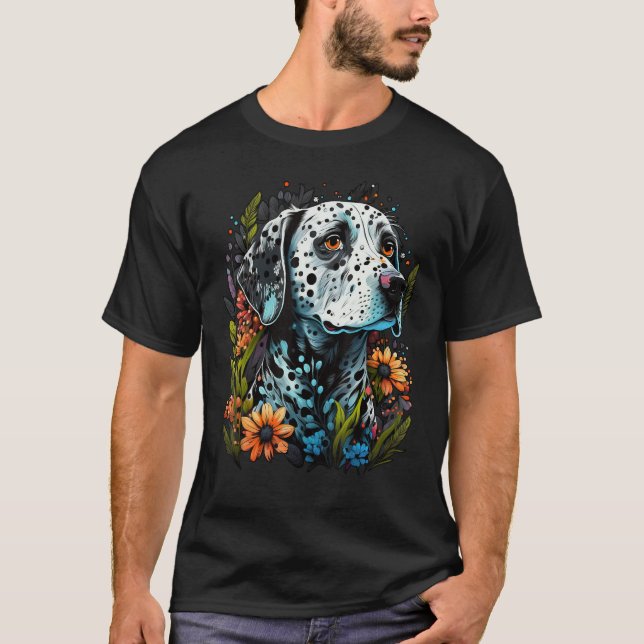 Cute Flower summer Floral Dalmatian T-Shirt (Vorderseite)