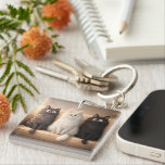 Cute Fluffy Cartoon Cats Whimsical Pet Accessory Schlüsselanhänger<br><div class="desc">Carry your keys with a touch of undeniable cuteness with this adorable acrylic keychain featuring three fluffy cartoon cats! With their big, expressive eyes and soft, shaggy fur, these gray, white, and black kittens are sure to bring a smile to your face every time you reach for your keys. Perfect...</div>
