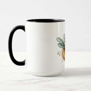 Cute Fluffy Fantasy Bee Creature with Big Eyes Tasse