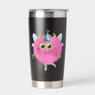 Cute fluffy monster Travel Mugs Thermobecher
