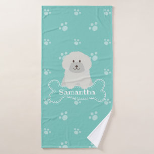 Cute Fluffy Poodle blanc Amoureux des chiens chiot