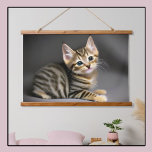 Cute fluffy tabby cat baby   wandteppich mit holzrahmen<br><div class="desc">For all cat lovers :) Super cute tabby baby kitten! Digital work,  created from a photograph. The little cat fits perfectly in any nursery,  makes a great gift,  or a gift to yourself!</div>
