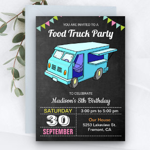 Cute Food Truck Anniversaire Fête Invitation