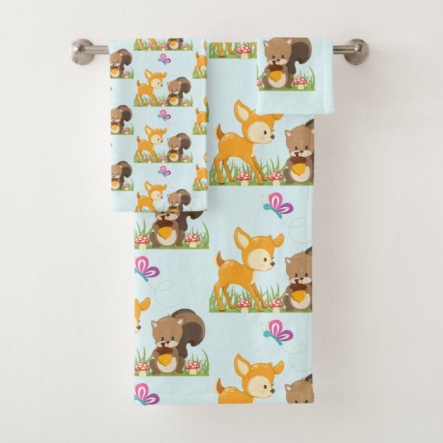 Cute Forest Animaux Whimsical Cartoon Motif (En situation)