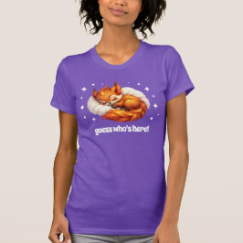 Cute Fox Asleep in Starry Sky Baby Shower T-Shirt
