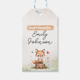 Cute fox baby shower geschenkanhänger