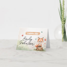 Cute fox baby shower invitation dankeskarte