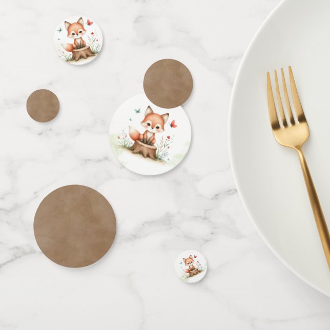 Cute fox baby shower  konfetti (Gruppe)