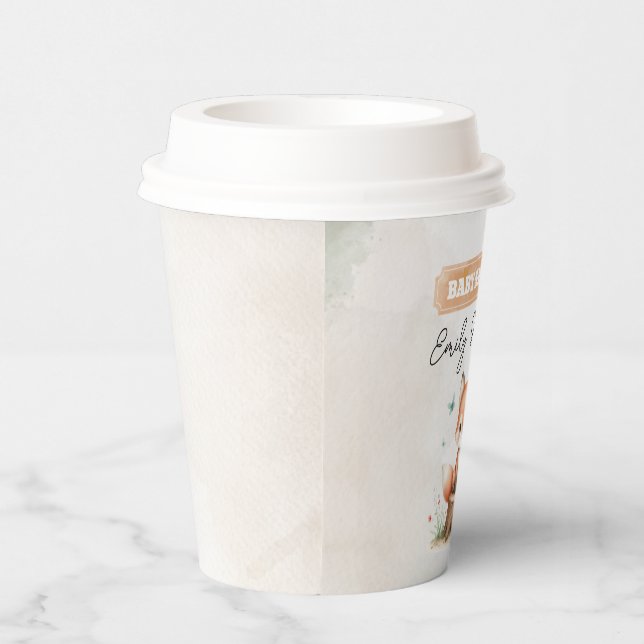 Cute fox baby shower  pappbecher (Rechts)