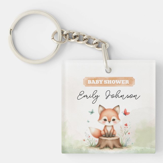 Cute fox baby shower  schlüsselanhänger (Vorderseite)
