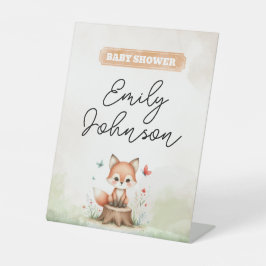 Cute fox baby shower sockelschild