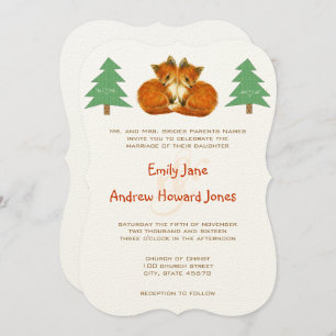 Cute Fox Faire-part de mariage