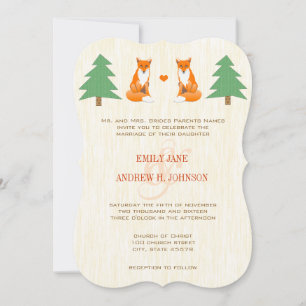 Cute Fox Faire-part de mariage