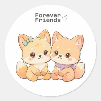 Cute Fox Forever Friends – Friendship Sticker