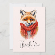 Cute Fox in a Red Scarf Autumn Image