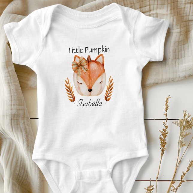 Cute Fox Pumpkin Baby Bodysuit Strampler (Cute Pumpkin Fox Baby Bodysuit)