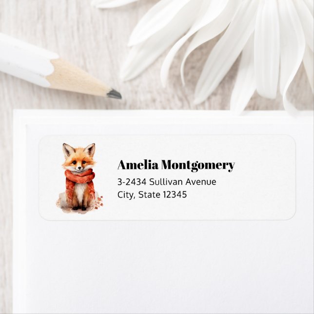 Cute Fox Pup in a Red Scarf - Address (Insitu)