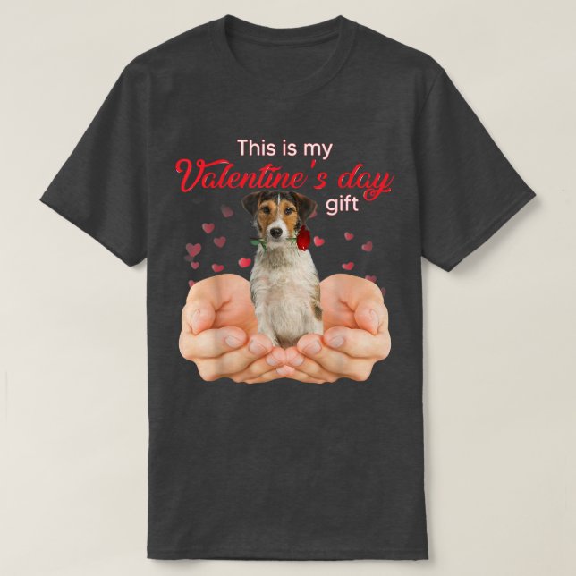 Cute Fox Terrier This Is My Valentine's Day Pajama T-Shirt (Design vorne)