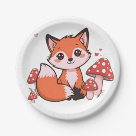 Cute Fox Woodland Animal Party Design Pappteller