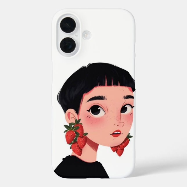 Cute fraise fille coque iphone Kawaii Cadeau (Verso)