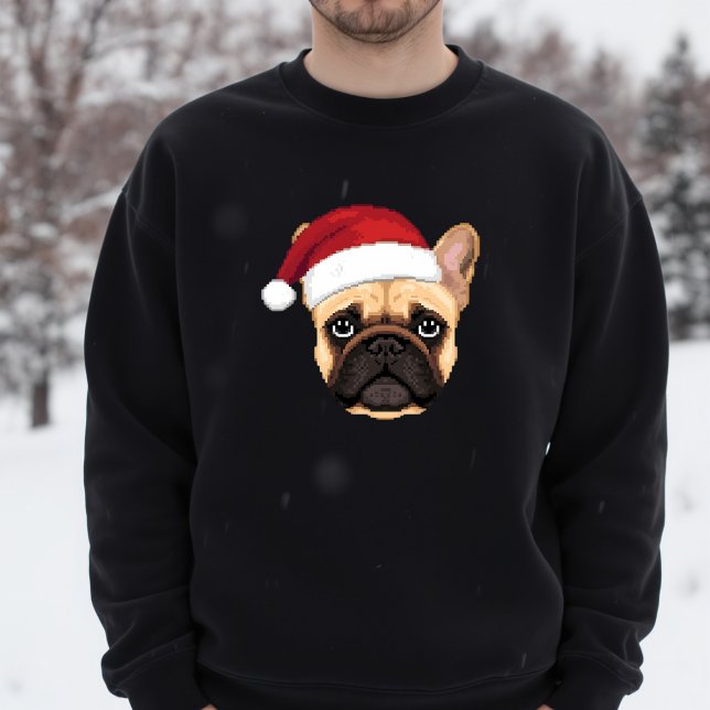 Cute French Bulldog Christmas Santa Hat Sweatshirt (Von Creator hochgeladen)