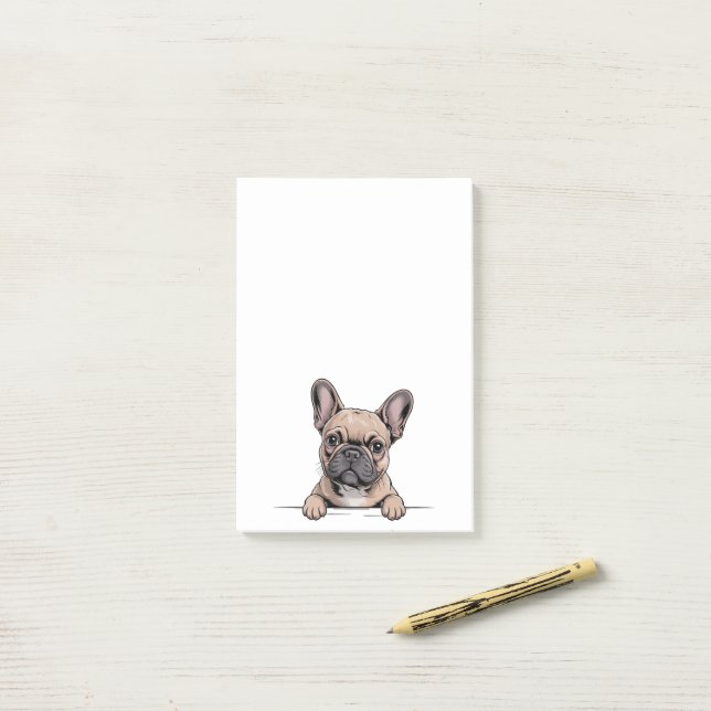Cute French Bulldog Frenchie Post-it Klebezettel (Auf Schreibtisch)