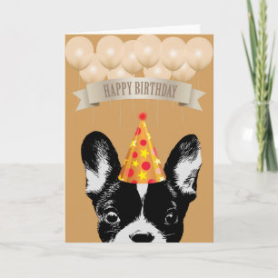 Cute French Bulldog Happy Birthday Karte