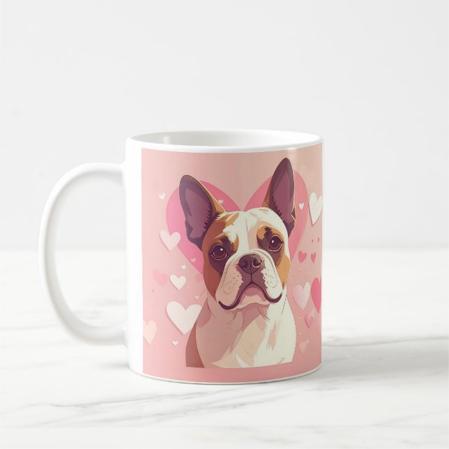Cute French Bulldog Love Mug (Gauche)