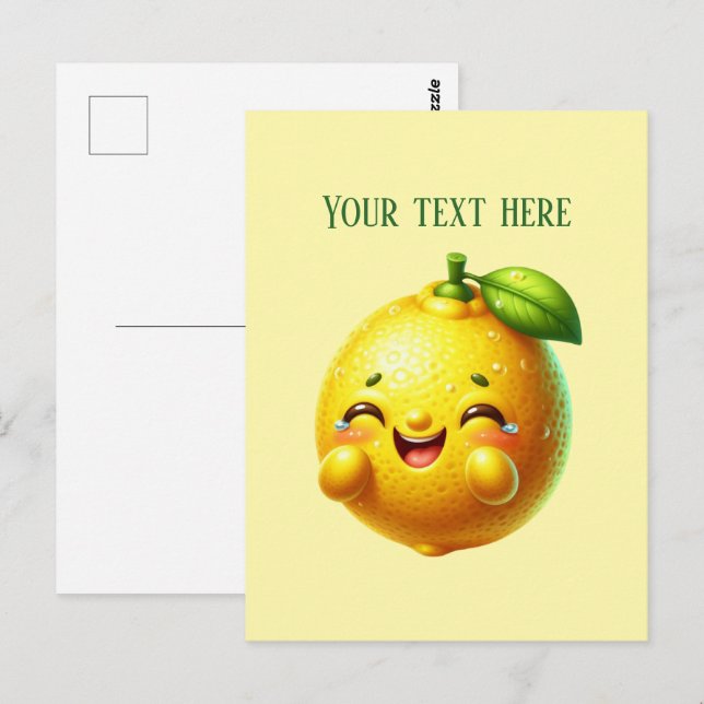 Cute fresh lemon customizable  postkarte (Vorne/Hinten)