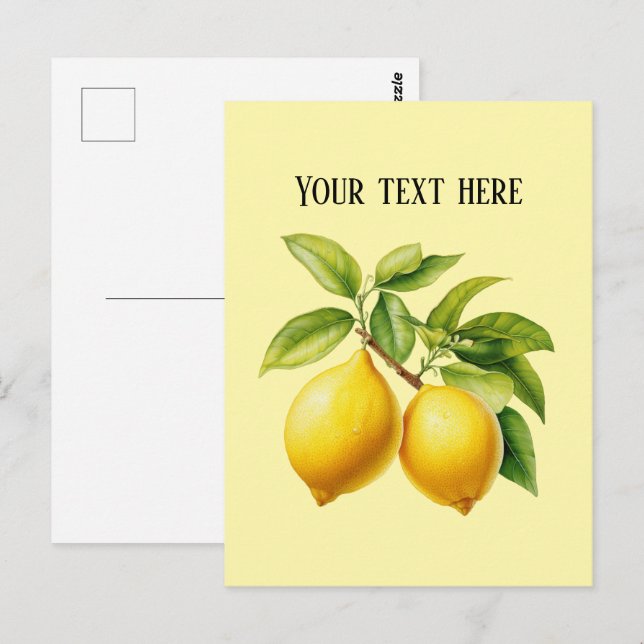 Cute fresh lemon customizable  postkarte (Vorne/Hinten)