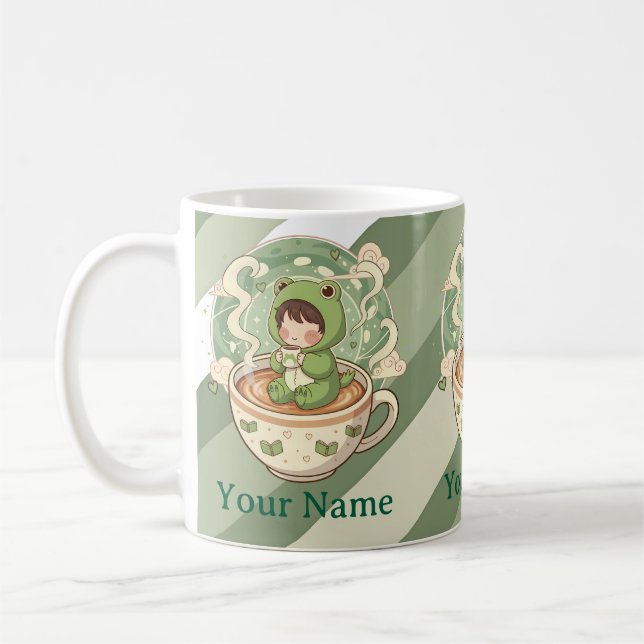 Cute Frog Coffee Lover Mug (Gauche)