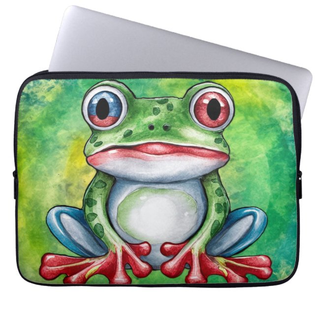 Cute Frog Laptopschutzhülle (Vorderseite)