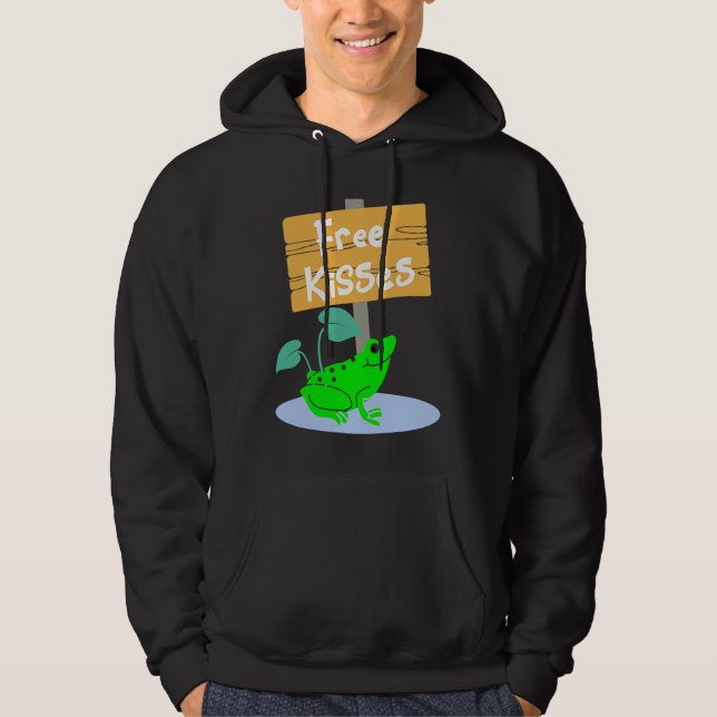 Cute Frog Offering Free Kisses Hoodie (Vorderseite)
