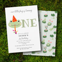 Cute Frog Party Hat Kids First 1st Birthday Party