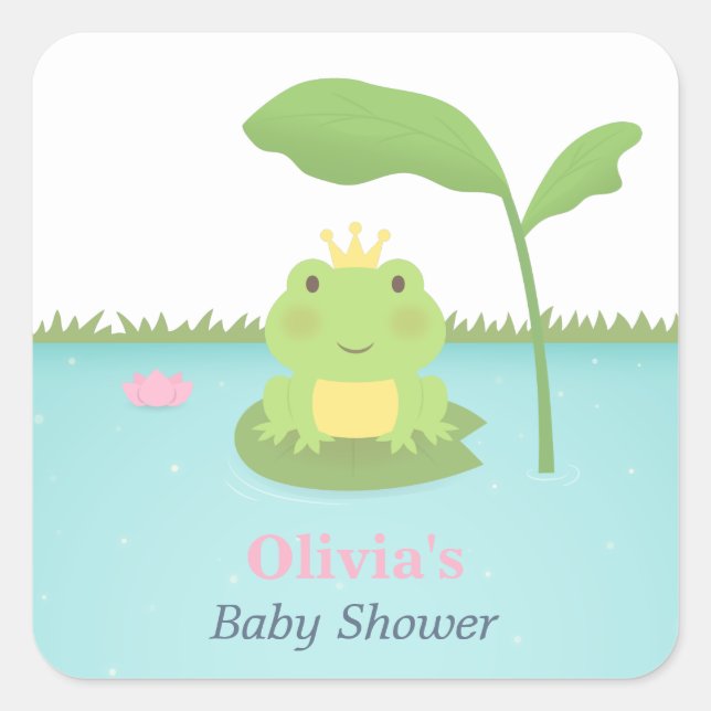 Cute Frog Prince Boy Baby shower Étiquettes (Devant)