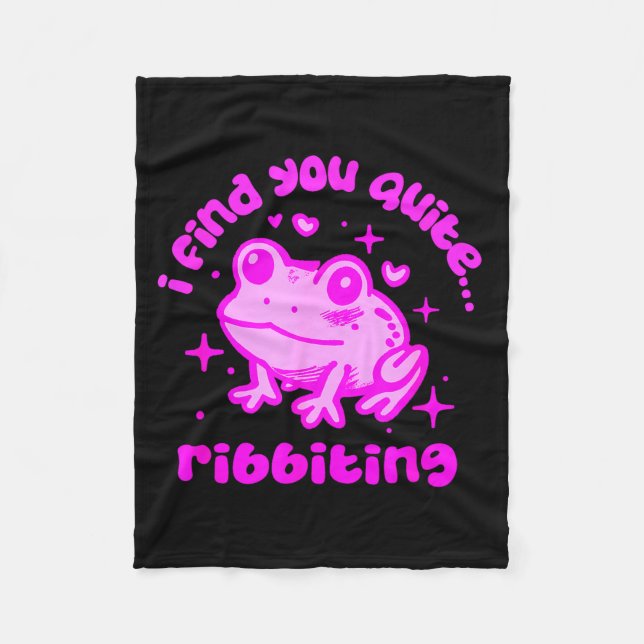 Cute Frog Pun Ribbiting Frog Lovers Quote Design  Fleecedecke (Vorderseite)