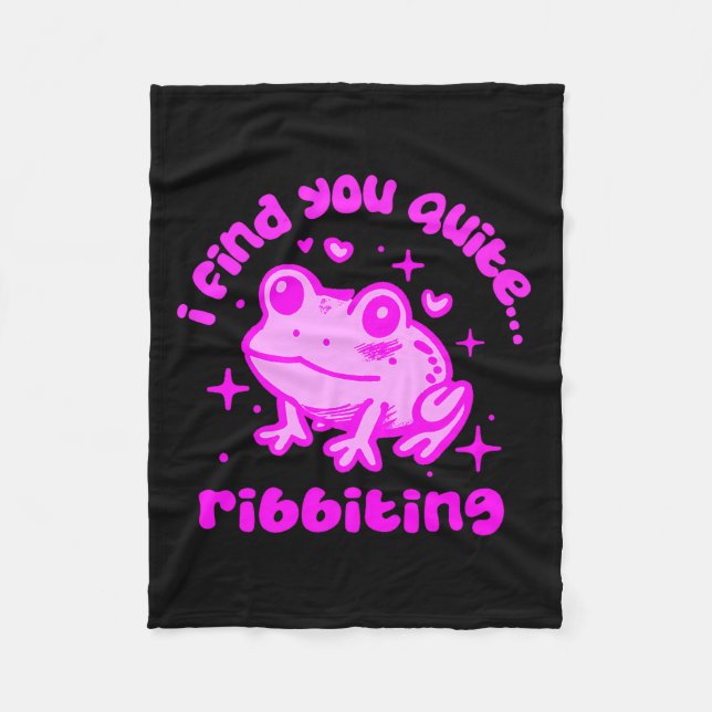 Cute Frog Pun Ribbiting Frog Lovers Quote Design P Fleecedecke (Vorderseite)