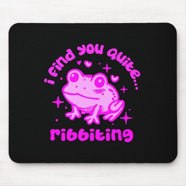 Cute Frog Pun Ribbiting Frog Lovers Quote Design P Mousepad (Vorne)