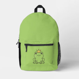 Cute frog Queen funny green Phone Case Bedruckter Rucksack
