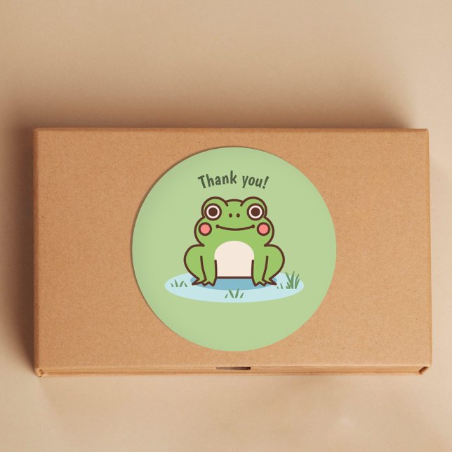 Cute Frog Runder Aufkleber (Cute Frog Stickers)