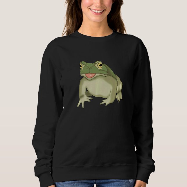 Cute Frog Sitting Amphibian for Kids Green Frog Sweatshirt (Vorderseite)
